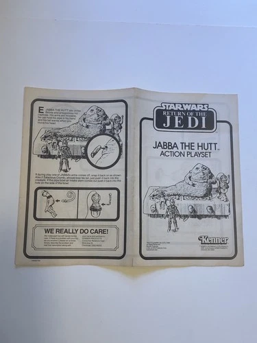 1983 Vintage Star Wars Jabba the Hutt Action Playset Paper Instructions Manual