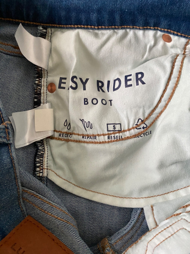 Lucky Brand Easy Rider Boot Raw Hem Selvedge Womens Sz 8/29 Stretch Jeans - Picture 12 of 14