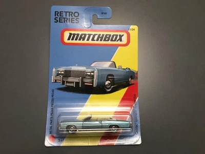 New sealed matchbox retro series 2022 blue cadillac eldorado long card - Image 1 of 2