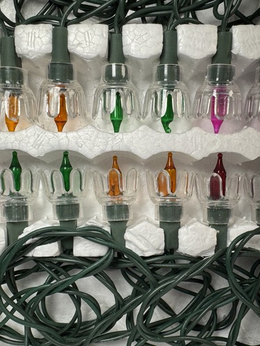 Vintage Sears Trim-Shop Christmas 50 Light Set - Tulip Petal Reflectors NIB MCM - Picture 15 of 15