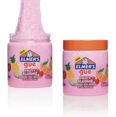 Elmer's Gue Pre Made Slime, Fruity Slushie Crunchy Slime, Scented, 2 Count