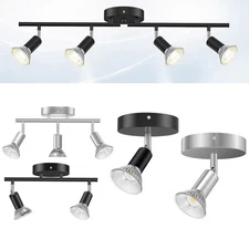 GU10 Modern 1-4 Lights Track Lighting Kit Flush Mount Ceiling Wall Spot Lights
