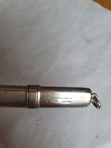 Antique S. Mordan hallmarked silver propelling pencil case. - Afbeelding 3 van 5