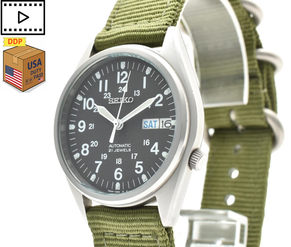 Reloj Automático Hombre Vintage [CASI COMO NUEVO] SEIKO 7S26-3060 Verde Military JAPÓN Foto 3 de 4