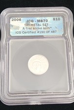 2006 ICG 1/10oz $10 PLATINUM AMERICAN EAGLE STATUE OF LIBERTY MS70 3950.00 per troy oz