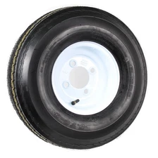 eCustomrim Trailer Tire On Rim 5.70-8 570-8 5.70 X 8 8 in. LRB 4 Lug White Wheel