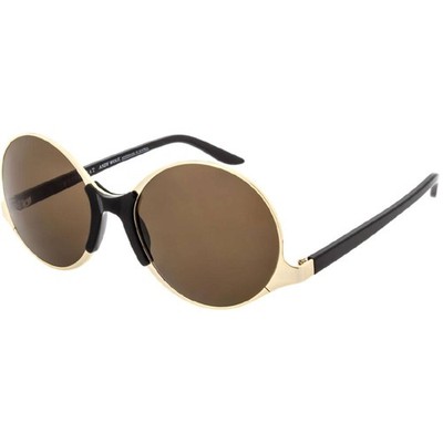Andy Wolf Women's Sunglasses Black/Gold Metal Full Rim Round Frame ELODIE D