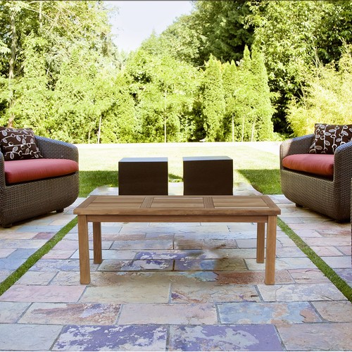 Teak Outdoor Coffee Table, Premium Grade A Teak Wood Patio Furniture, 24"X 48... - Picture 7 of 9