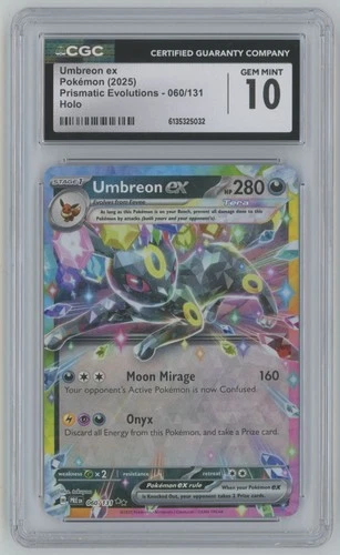 2025 Pokemon Prismatic Evolutions Umbreon ex CGC 10 Holo #060