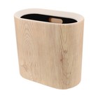 Plastic Trash Can with Lid: Farmhouse Wastebasket Bin Rustic Garbage Container