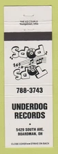 Matchbook Cover - Underdog Records Boardman OH