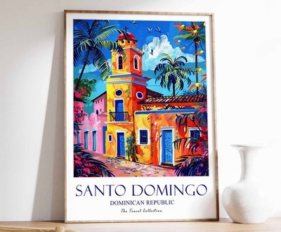 6_Santo Domingo Druck, Santo Domingo Reiseposter, Dominikanische Republik Reise Ar