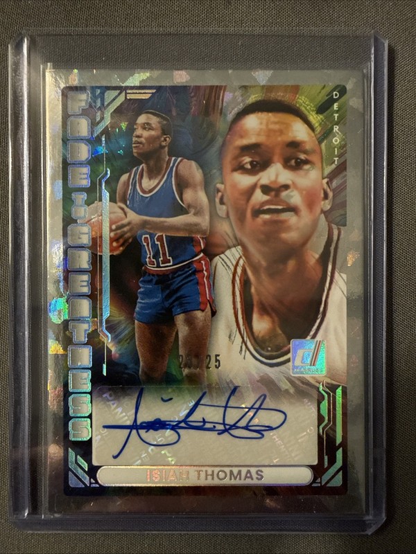 25-26 Donruss Isiah Thomas Fade to Greatness Autograph /25 Cracked Ice