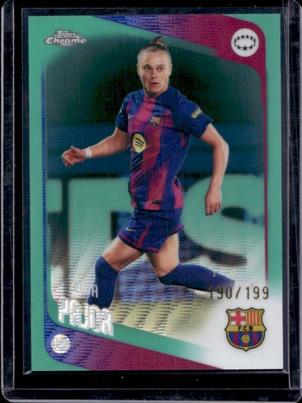 2025-26 Topps Chrome Women's Champion's League Ewa Pajor Aqua Refractor #/199