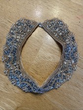 Vintage handmade BAAR BEARDS INC Japan Bib Necklace Faux Pearl Ivory Choker