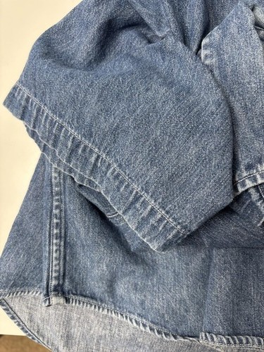 VTG Blue Denim Short Sleeve Button Up Top Mens XL John Ashford Classic Retro SEE - Picture 6 of 8