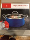 Ereril Lagasse 4.5 qt. ceramic low stockpot with lid, NIB, non-stick coating