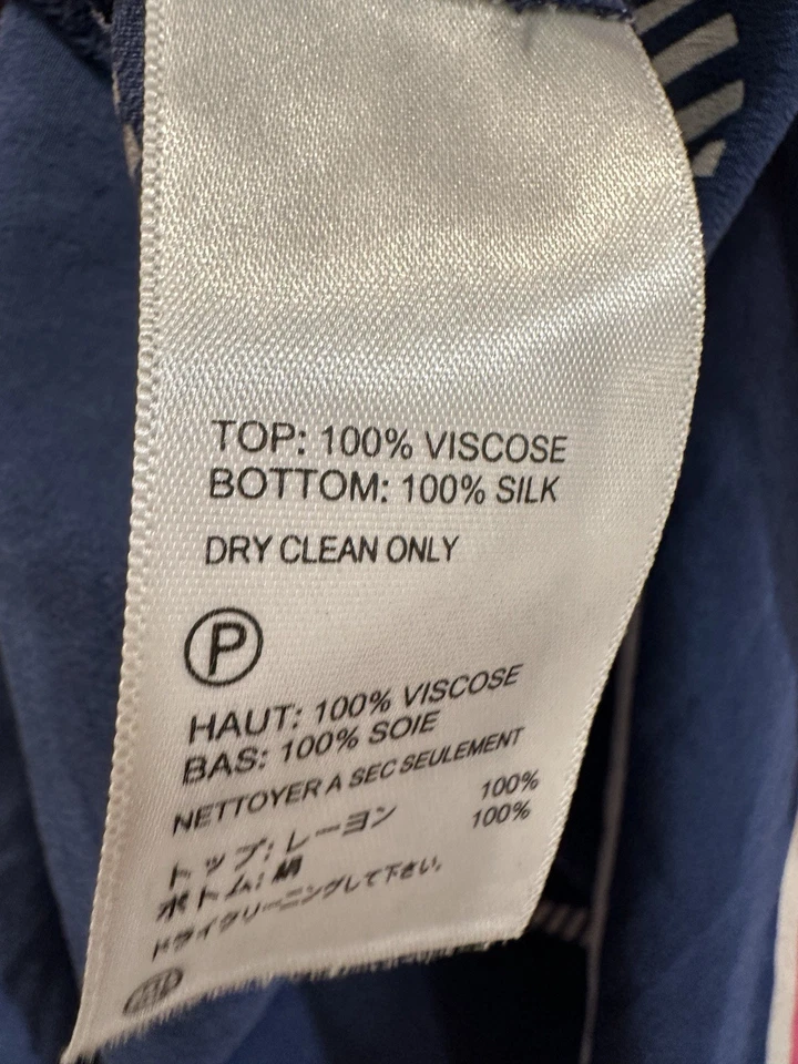 Camiseta sin mangas Tommy Bahama seda talla grande a rayas azul marino rosa usada en excelente estado Foto 4 de 4