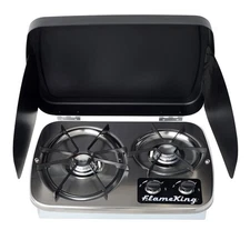 YSNHT600 Flame King 2 Burner RV Cooktop Trailer/5th Wheel/Camper