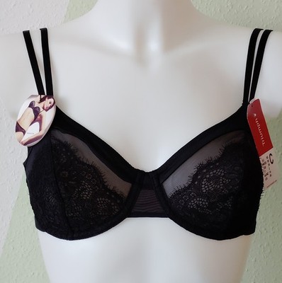 Triumph Flirt Spotlight W Bügel BH Gr. 80C Schwarz transparent