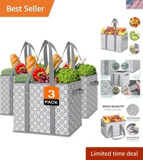 Reusable Grocery Bags [3 Pack],Large Grocery Tote Bag Water Resistant Shoppin...