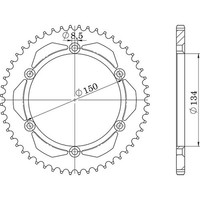 Zahnrad Stahl P428 - Z52 (DIS.16207) Kawasaki 125 KDX 90/99