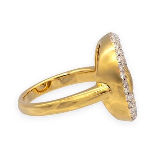 18K Yellow Gold Modernist Pave Diamond Ring 1970's - Picture 7 of 9