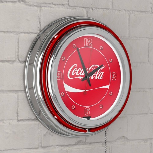 Coca-Cola Red Logo Lighted Analog Neon Clock - Picture 8 of 8
