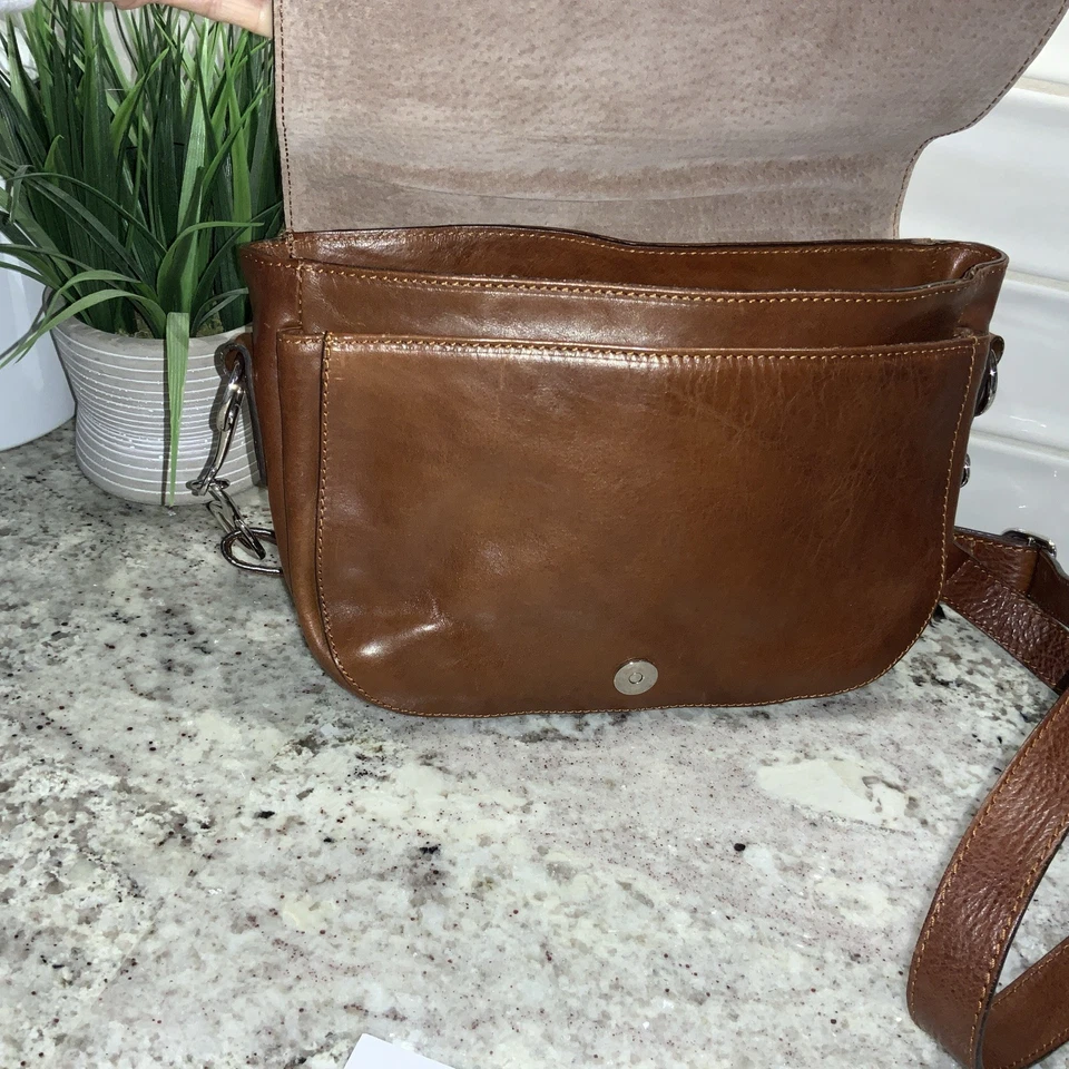 Сумка через плечо Floto натуральная кожа коричневая сделано в Италии классическая богемная - Изображение 4 из 4