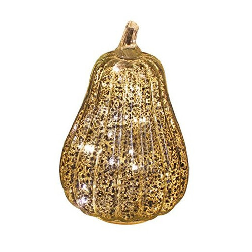 Mercury Glass Pumpkin Light with Timer for Halloween Pumpkin Decorations Fall