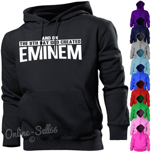 The 8th Day God Created EMINEM Rap Music Album Hoodie Hoody Mens Boys Birthday