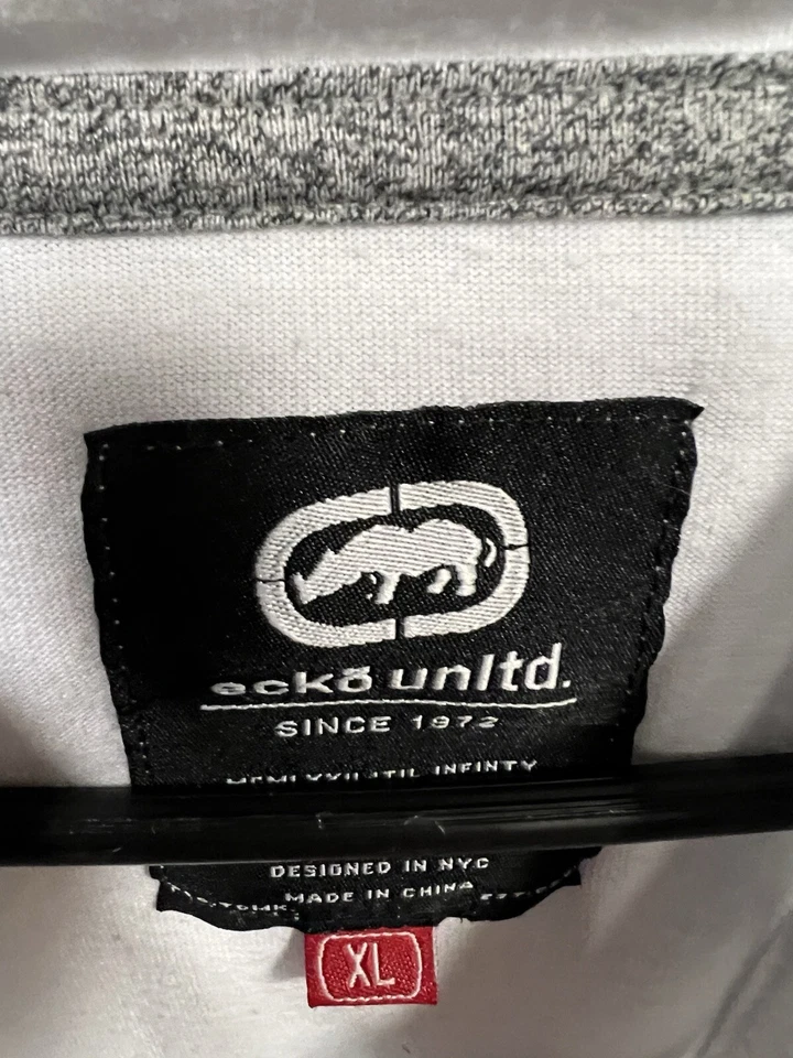 Camisa Echo Unlimited blanca gris con capucha para hombre talla XL Foto 3 de 3