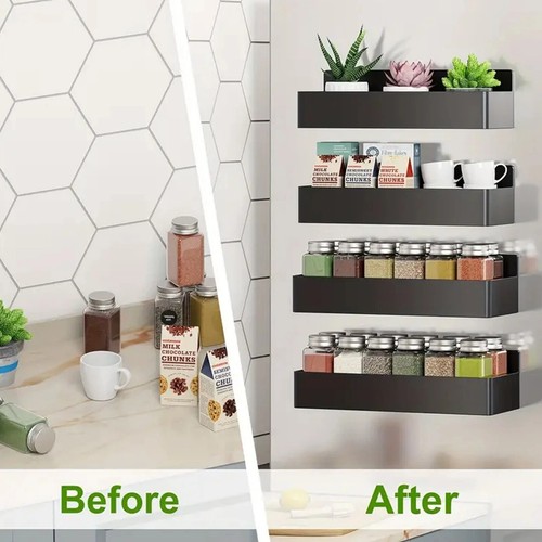 4Pack Magnetic Spice Rack Kitchen Wall Mounted Seasoning Organizers Refrigerator - Picture 7 of 11
