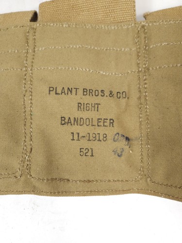 1918 Plant Bros & Co. Right Bandolier Military Bandoleer - Picture 5 of 5