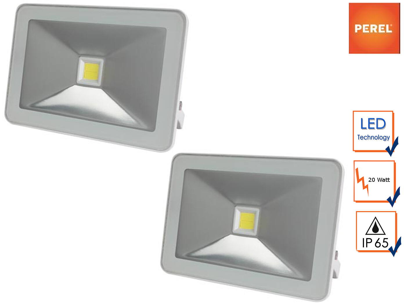 2er Set Perel faretti LED 20w portatile a bianco, luci Anteriori Esterne marea di luce 2er Set Perel faretti LED 20w portatile a bianco, luci Anteriori Esterne marea di luce