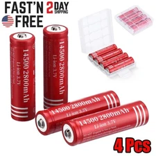 EBL 4x 3.7V 14500 Rechargeable Batteries 2800mAH Lithium Li-ion Battery w/ Box