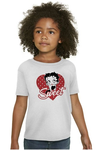 Betty Boop Vintage Retro Cartoon Sweet Heart Girls Youth Crewneck T Shirts Tees - Picture 3 of 7