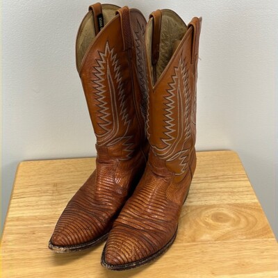 Dan Post Boots Honey Gold-rust Lizard Skin- Cowboy cowgirl mens size 8