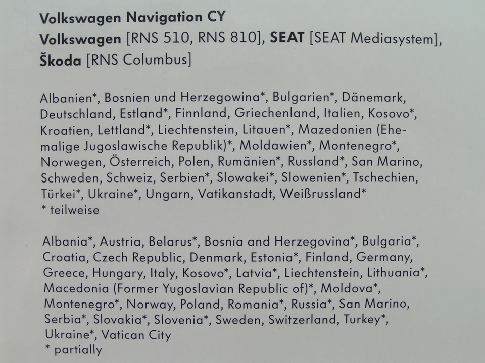 DVD NAVIGATION CY EUROPA OST 2015 V12 VW RNS 510 810 PASSAT T5 TOURAN GOLF CADDY - Bild 3 von 4