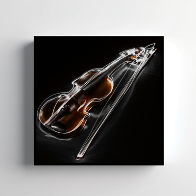 Abstrakte Violine Musik Leinwandbild Wandbild, stilvolle Wohndeko Wandbehang