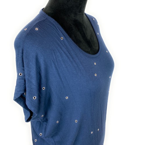 Michael Kors Women Top Shirt Blouse Navy Blue Size M - Picture 5 of 7