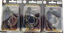 6 TH SENSE DEVINE SWIMJIG 1/2 OZ SJ12-DWG DARK WATER (LOT OF 3)