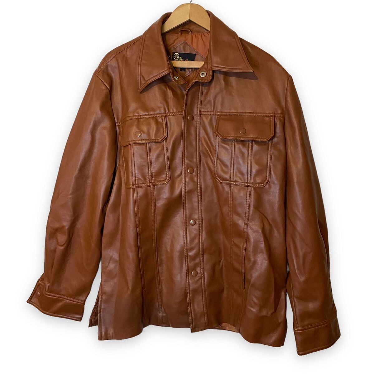 Vintage 70s Hi Gear Brown Vinyl Leather Jacket Made in Korea Vintage 70s Hi Gear Brown Vinyl Leather Jacket Made in Korea