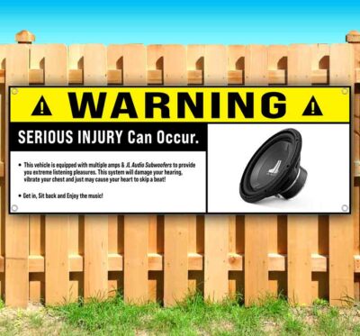 JL SUBWOOFER WARNING Advertising Vinyl Banner Flag Sign ...