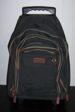 Cherokee brand rolling backpack travel carry on bag canvas multi-pocket 20"
