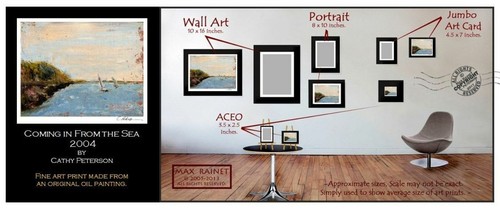 Plant in Vase on Book Board Graphic = Original OIL PAINTING = C Peterson SURREAL - Picture 8 of 9