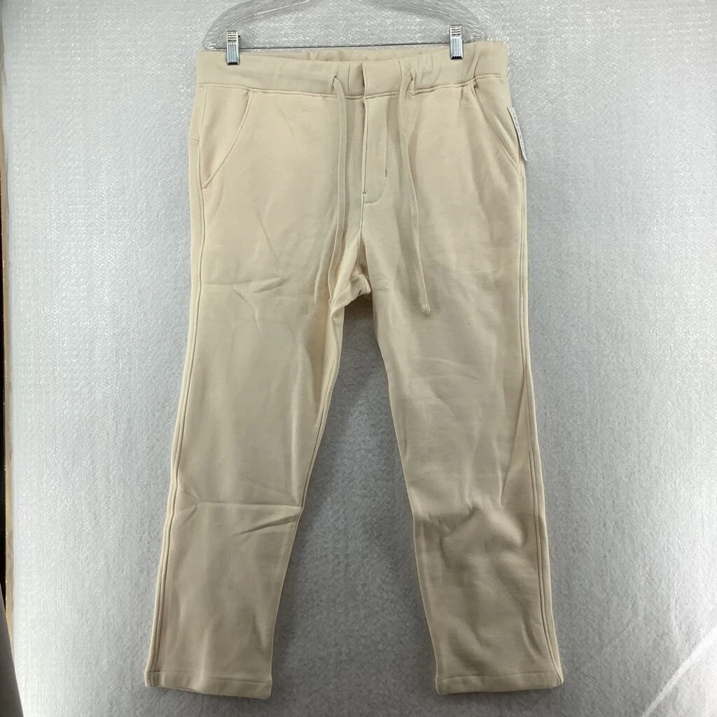 Pacsun Womens Capri Pants Off White Pockets Drawstring Flat Front L New
