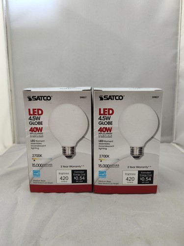SATCO LED 4.5 Watt G25 SW E26 27K 120V  (S9827)  Pack Of 2 - Picture 4 of 5
