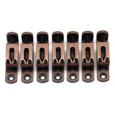 7pcs Electric Guitar Bridge Individual Bridge Separate Saddle Bridge Red Copper