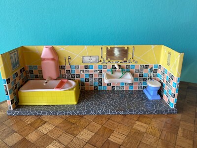 Altes Bad Badewanne Göso Blech Puppenstube  dollhouse bathroom